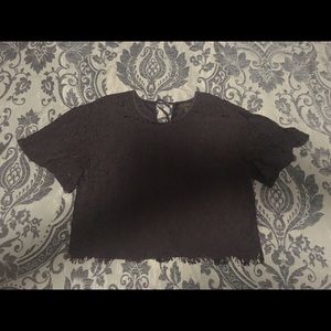 Navy j crew lace crop top